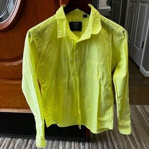Chartreuse pin stripe Oxford Button-Up Shirt - Like New